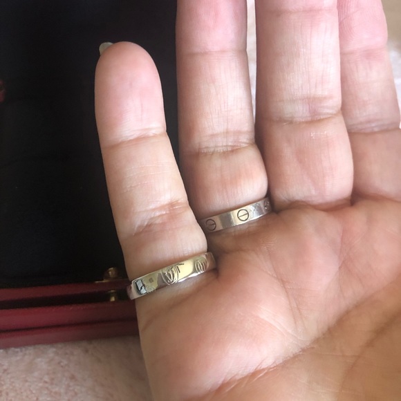 Listing ends Monday 10.9. Platinum Cartier Happy Birthday Ring! Pristine! - Picture 3 of 6